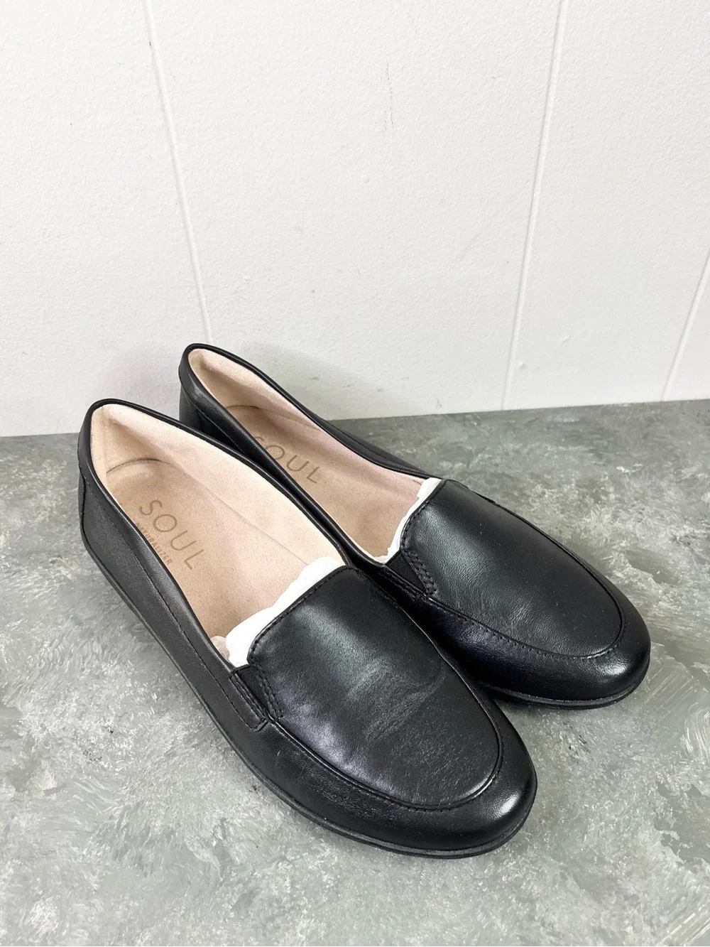 SOUL Naturalizer Kacy Women's Flats black leather size 9 comfort loafer